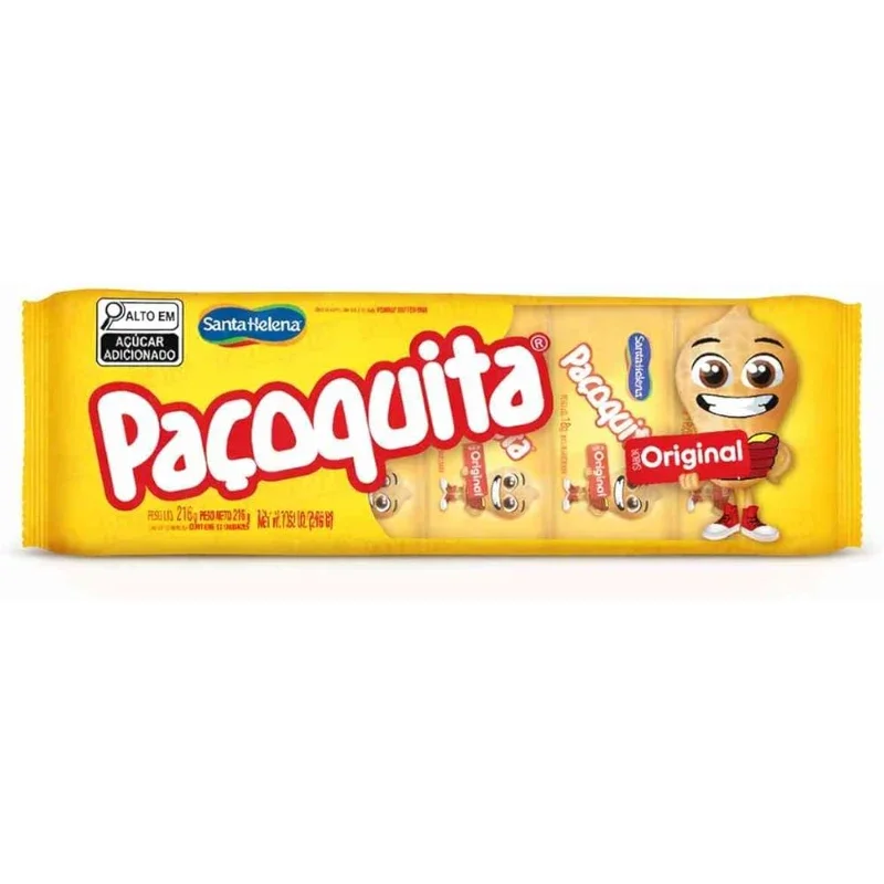 Paçoquita Quadrada Santa Helena - 12 Unidades 216g
