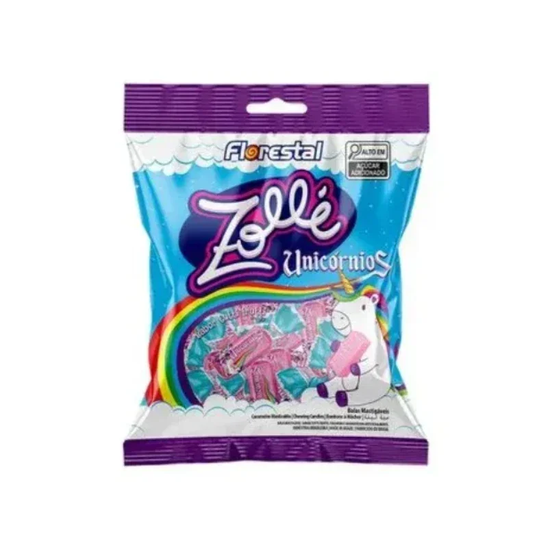 Bala Sabor Tuti-Frutti - Unicórnio Zollé 60g