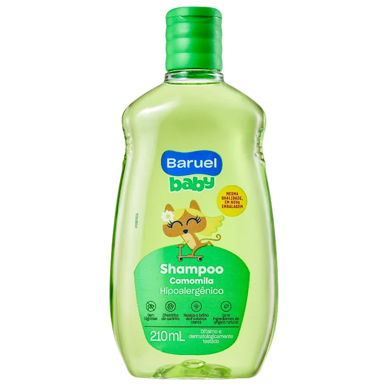 Shampoo Infantil Camomila 210ml – Baruel Baby