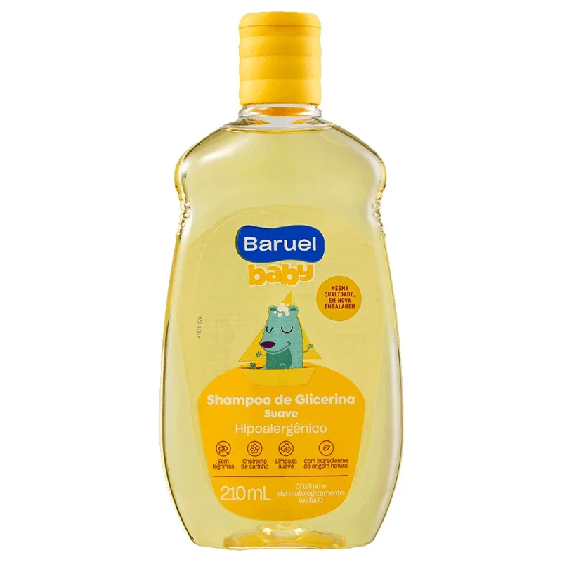Shampoo Infantil Glicerina Suave 210ml – Baruel Baby