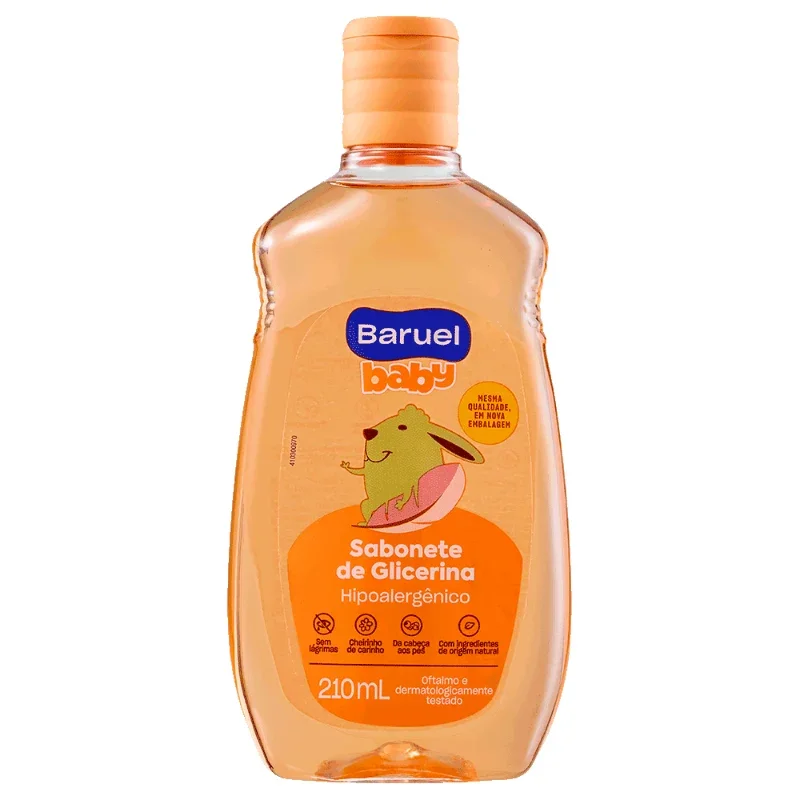 Sabonete Infantil Líquido Glicerina 210ml – Baruel Baby