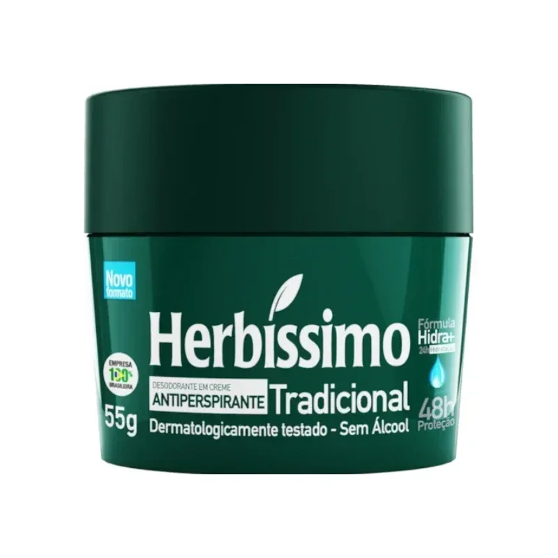 Herbíssimo Creme Desodorante Antitranspirante - Tradicional 55g