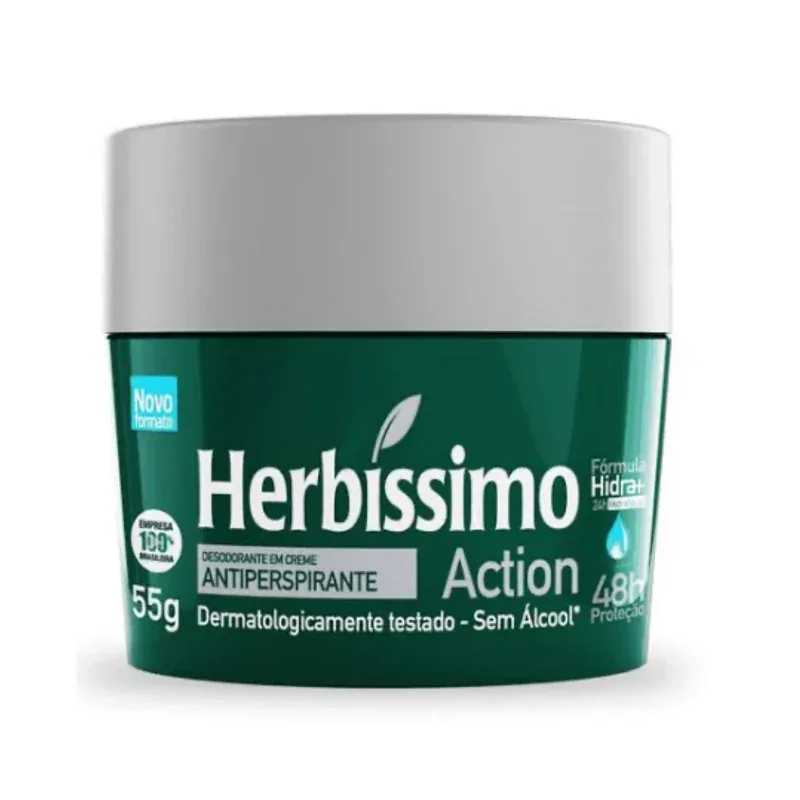 Herbíssimo Creme Desodorante Antitranspirante - Action 55g