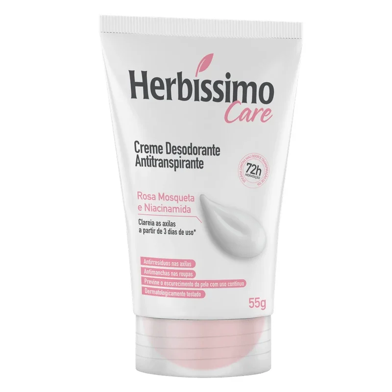 Herbíssimo Care Creme Desodorante Antitranspirante - Rosa Mosqueta E Niacinamida 55g