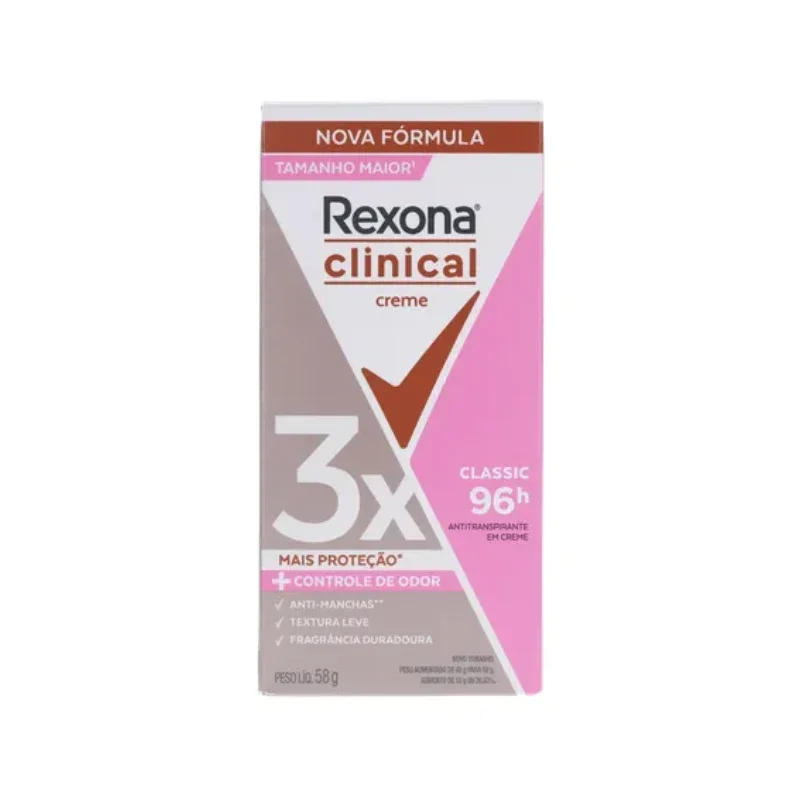 Rexona Clinical Classic Antitraspirante em Creme 96H 58g