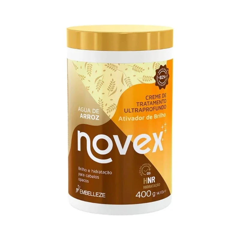 Novex Água De Arroz Ativador De Brilho Creme De Tratamento Capilar 400ml