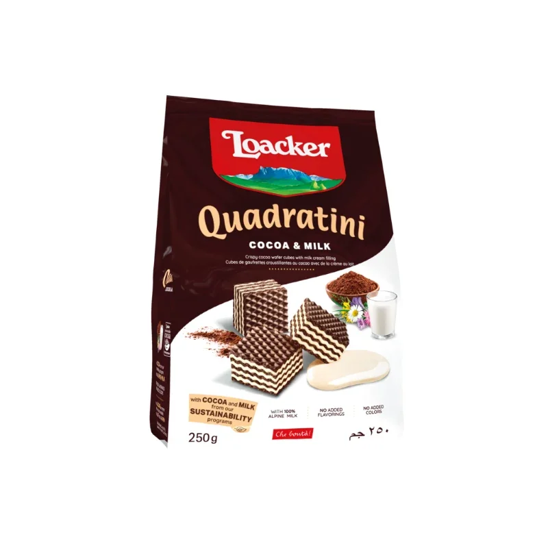 Loacker Wafer Quadratini De Cacau E Leite 125g