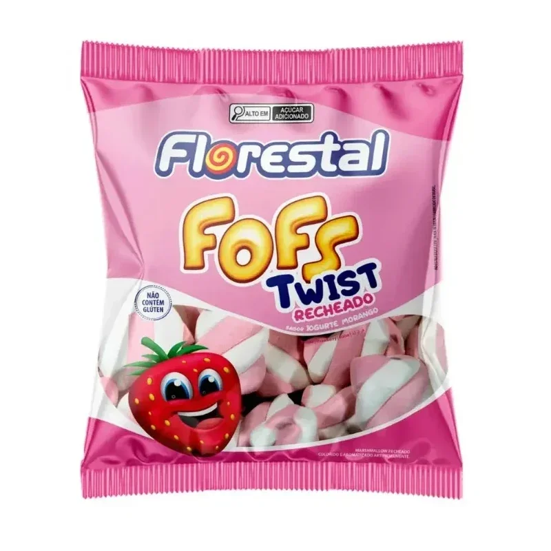 Marshmallow Recheado Sabor Iogurte Morango Florestal 220g