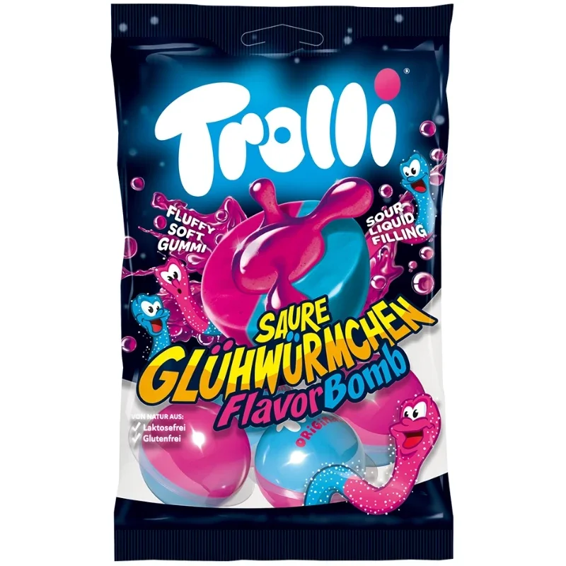 Candy Trolli Sour Glowworms Flavor Bomb - 75g